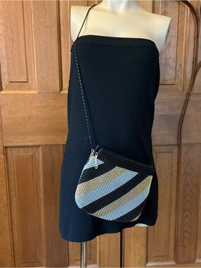 1970’s MarionBeaded Crossbody Bag in Black, Gold & Silver